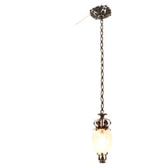 Farol de latón patinado Arts & Crafts, 1900