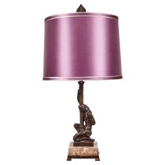 Patinated Brass "Atlas" Lamp by Oscar Bach