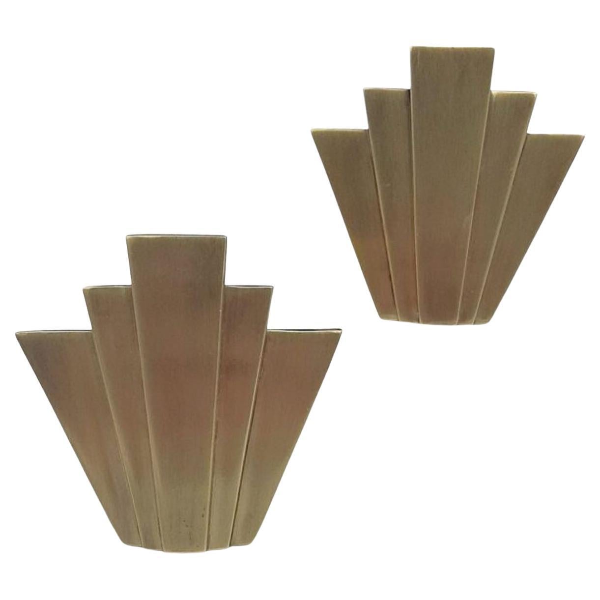 Poignée de meuble en laiton massif :  Art déco  7 cm x 7 cm en vente