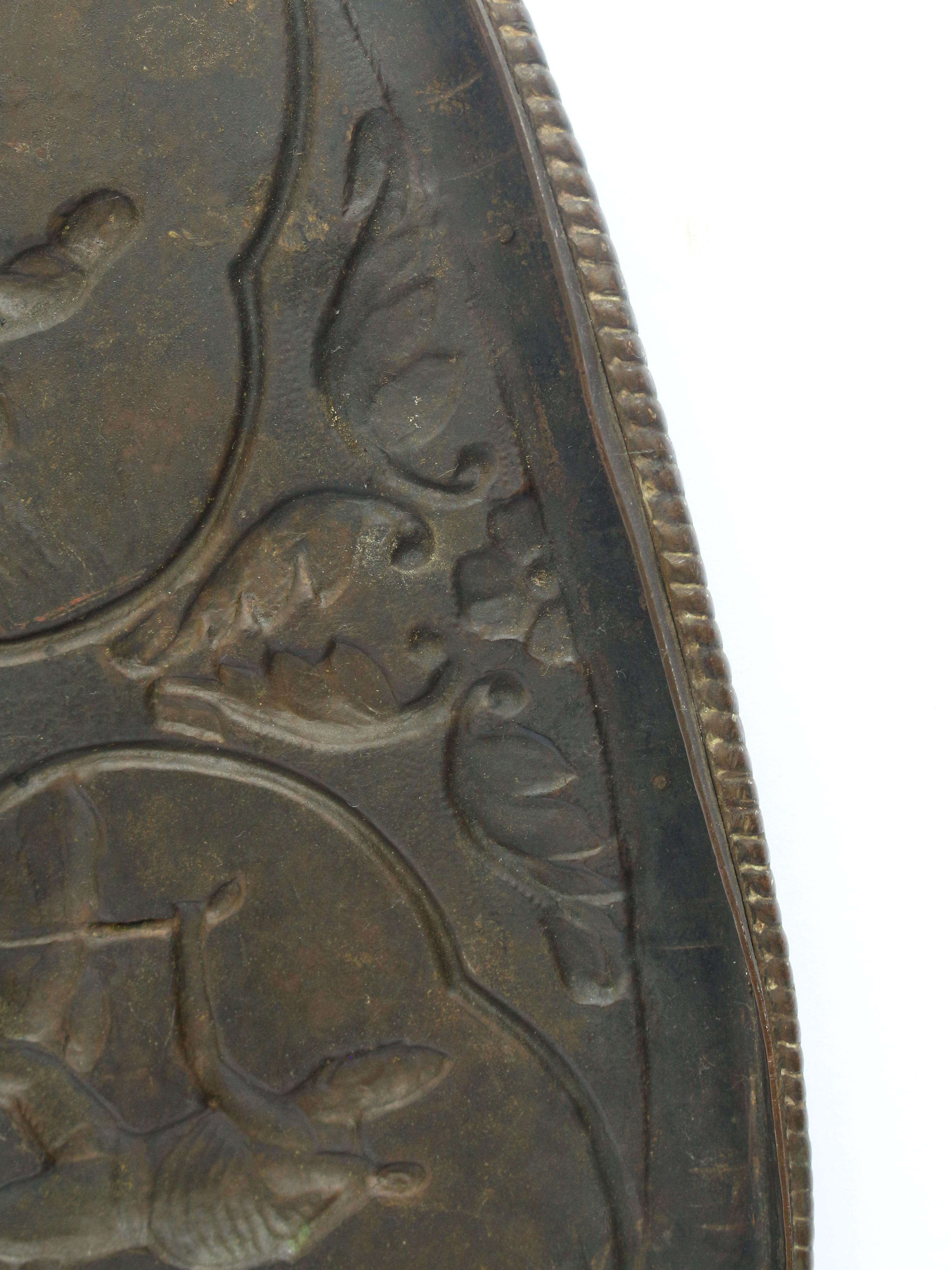 Patinated Brass Disc Depicting Scenes from the Ramayana 4