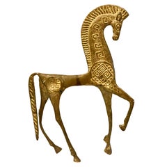 Patinated Brass Etruscan Horse Sculpture in the Style of Frederic Weinberg