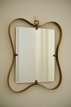 Specchio Fontana Arte in ottone patinato, 1950 ca.