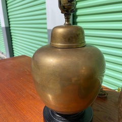 Patinated Brass Ginger Jar Urn Form TableLamps, a Pair