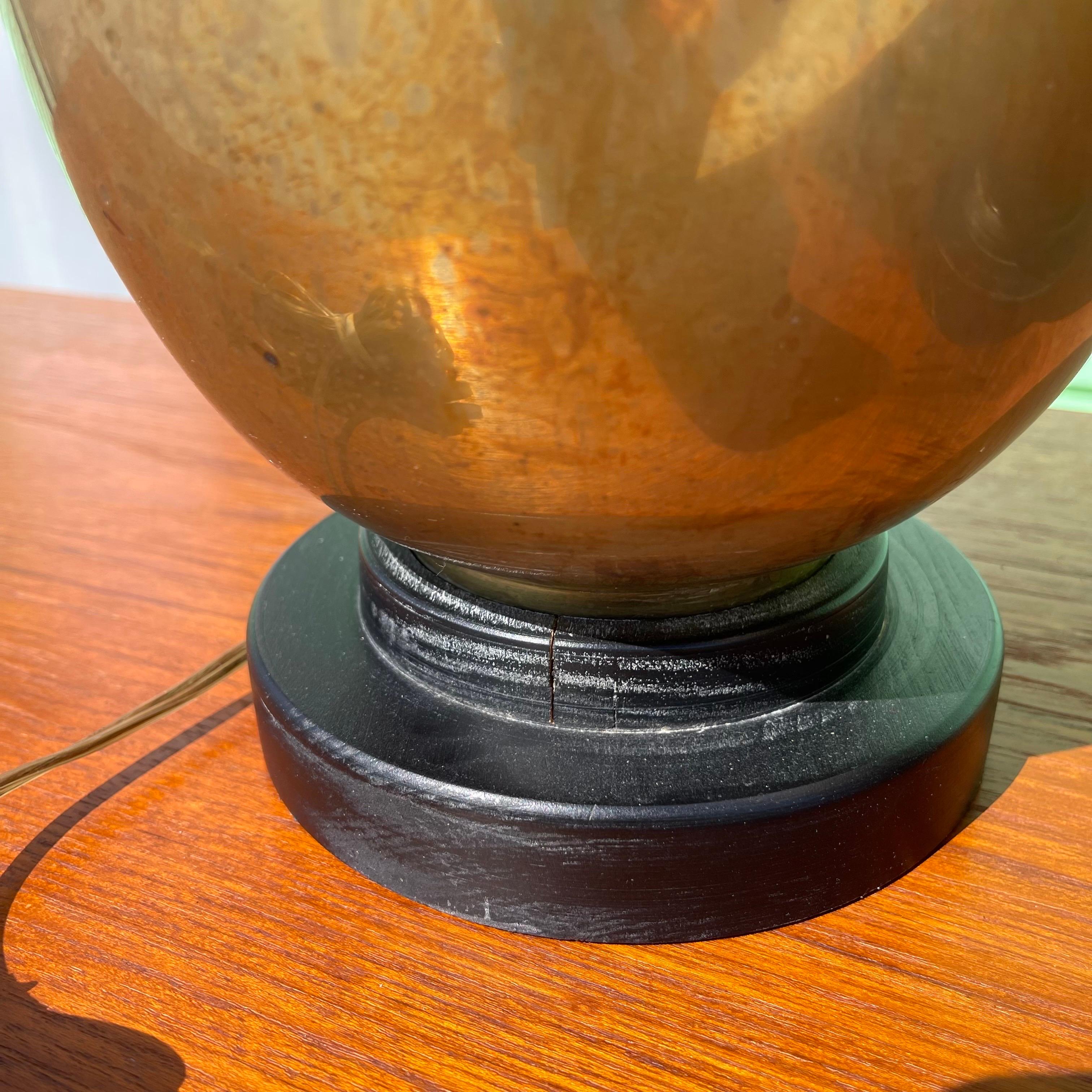 Paire de lampes de table en forme d'urne en jarre de gingembre en laiton patiné en vente 3