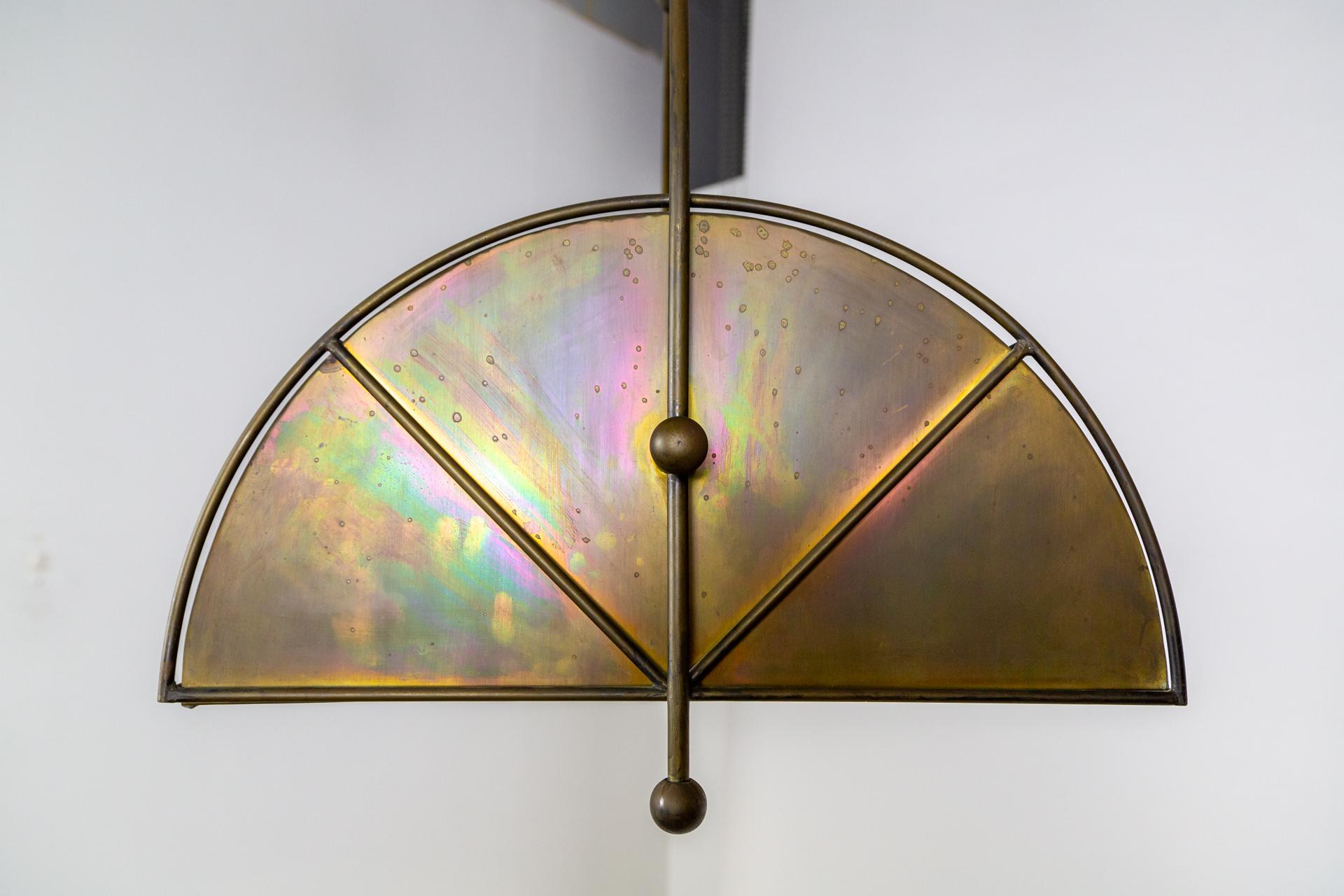 Contemporary Patinated Brass Island Pendant Light For Sale