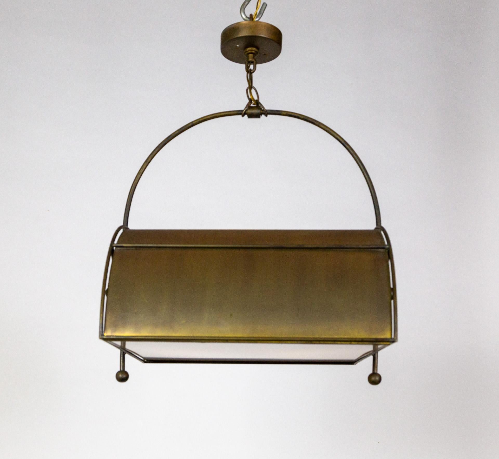 Patinated Brass Island Pendant Light For Sale 2