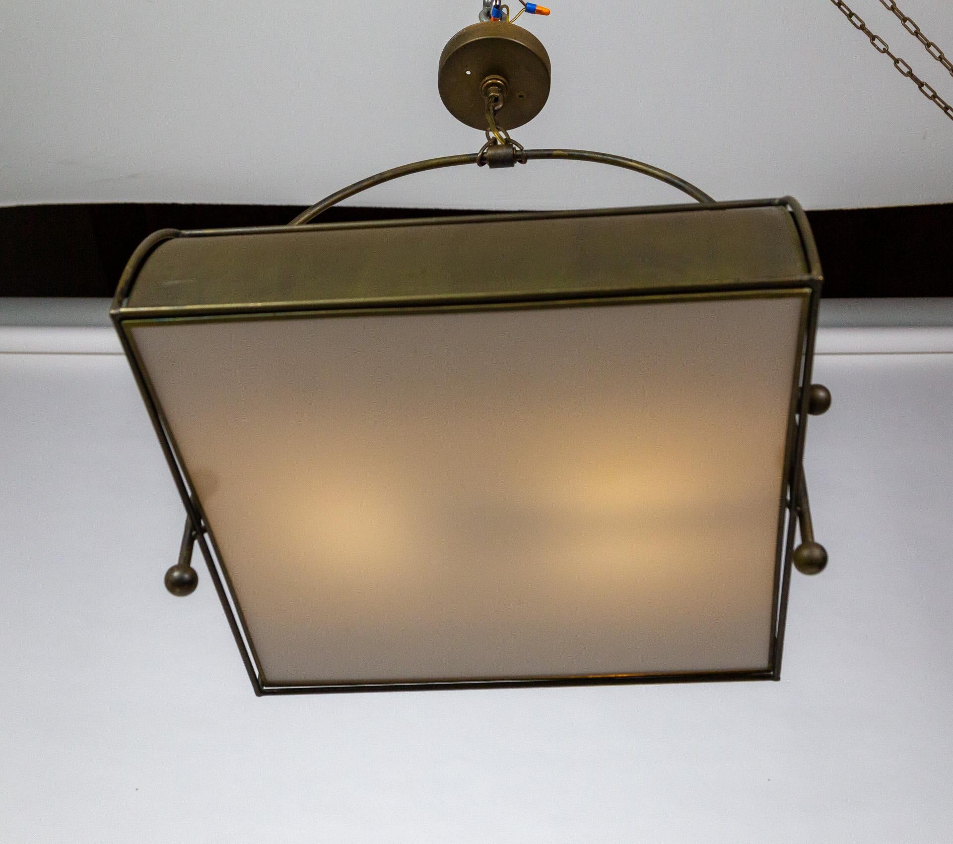 Patinated Brass Island Pendant Light For Sale 3