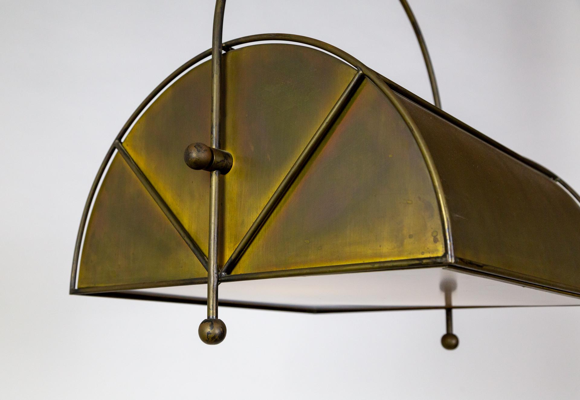 Patinated Brass Island Pendant Light For Sale 4