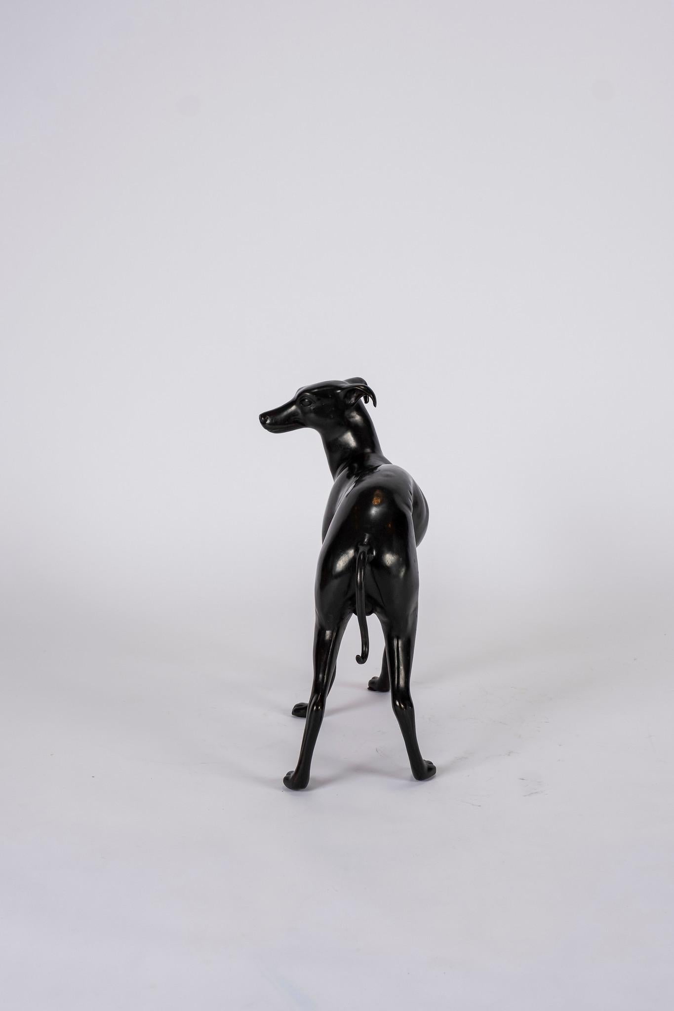 Patinated Brass Italian Greyhounds 3