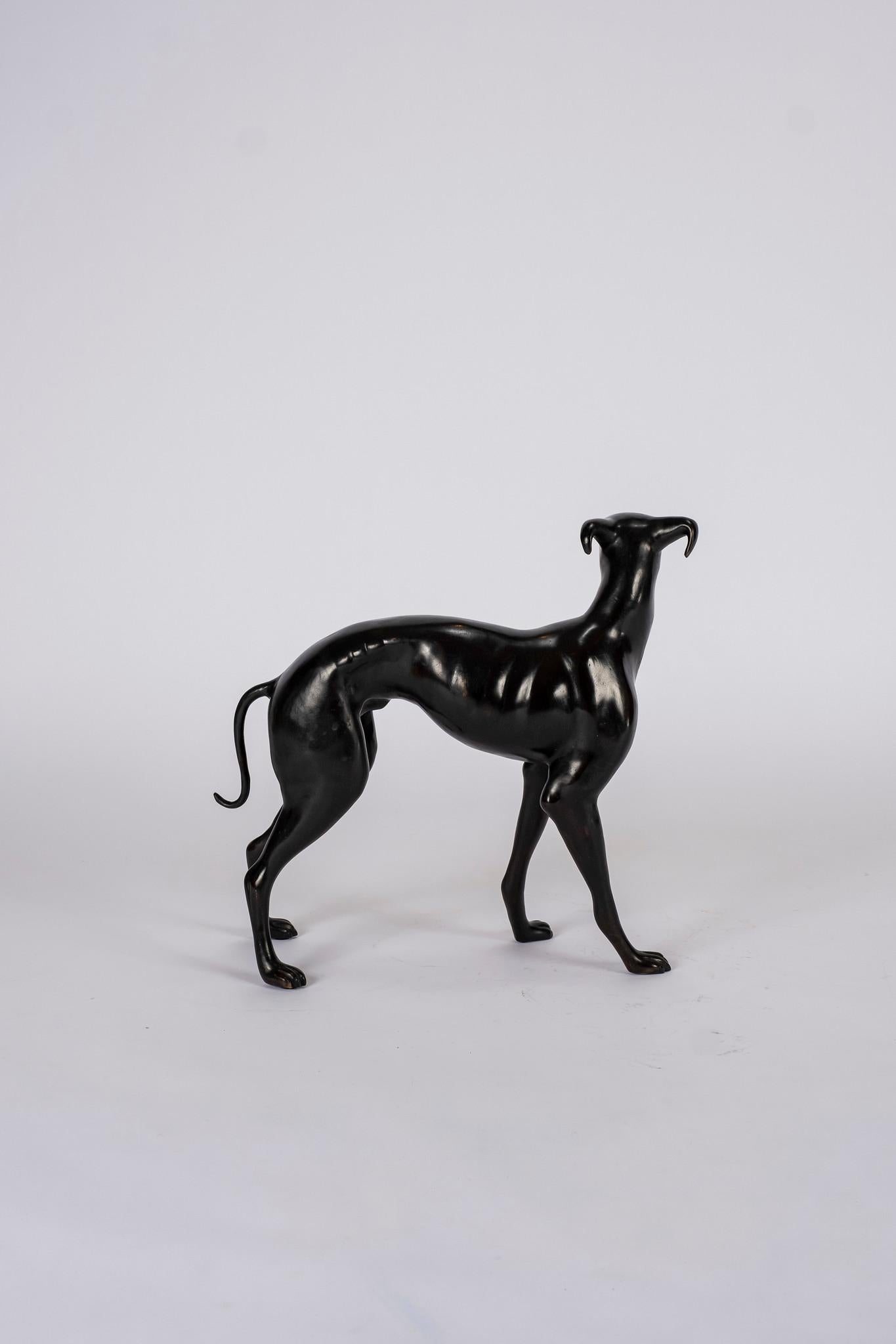 Patinated Brass Italian Greyhounds 4