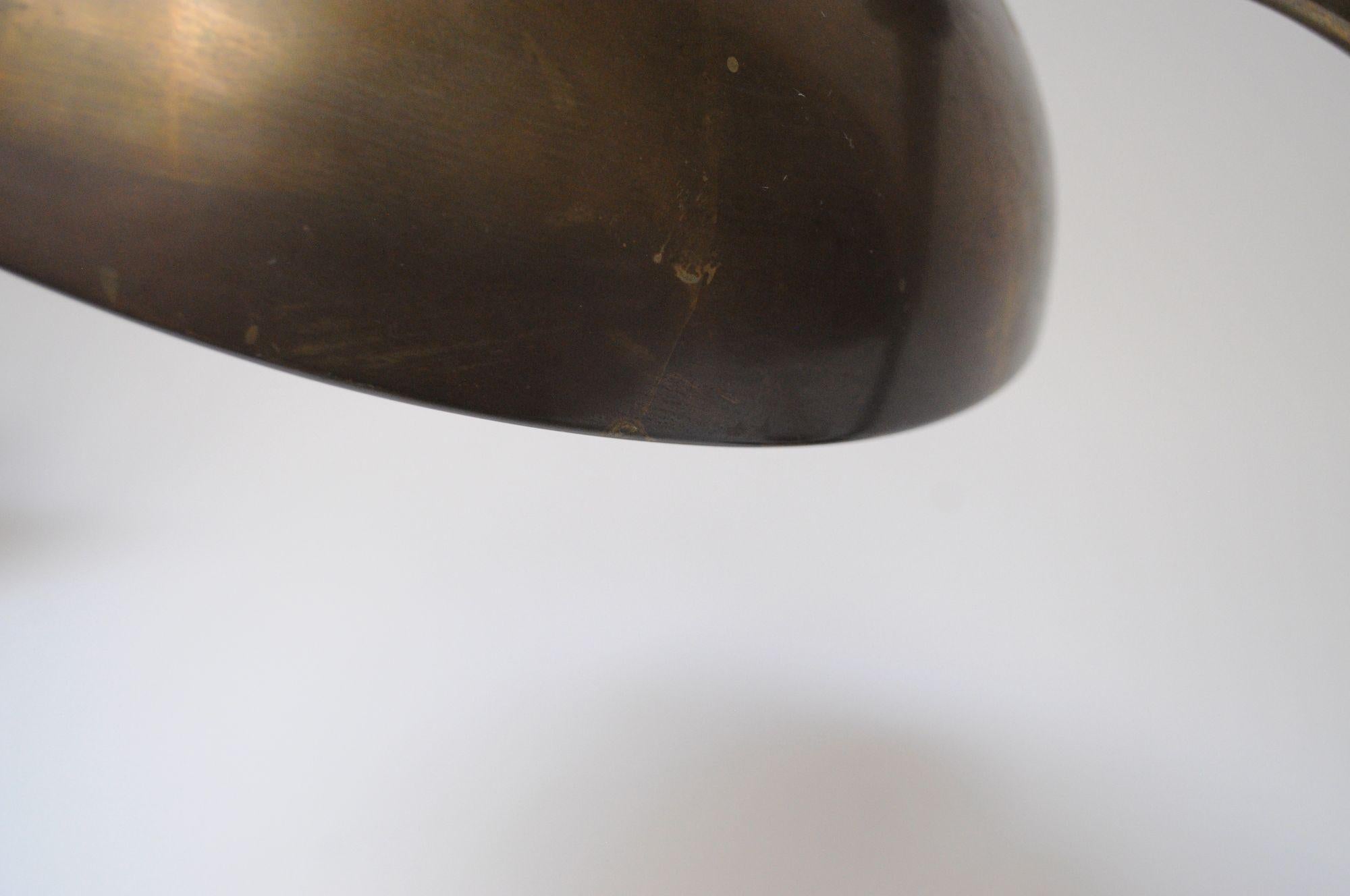 Lampada da tavolo ministeriale in ottone patinato di Giovanni Michelucci per Lariolux Italia in vendita 3