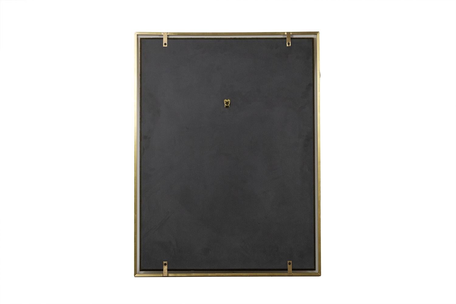 Panel entitled “Abstraction Opus V” in patinated brass, glossy varnish finish, in its brass frame, champagne finish.

Contemporary French work of craftsman.

Dimensions: H 72 x W 90 x D 2 cm

Reference: LS59481209I
