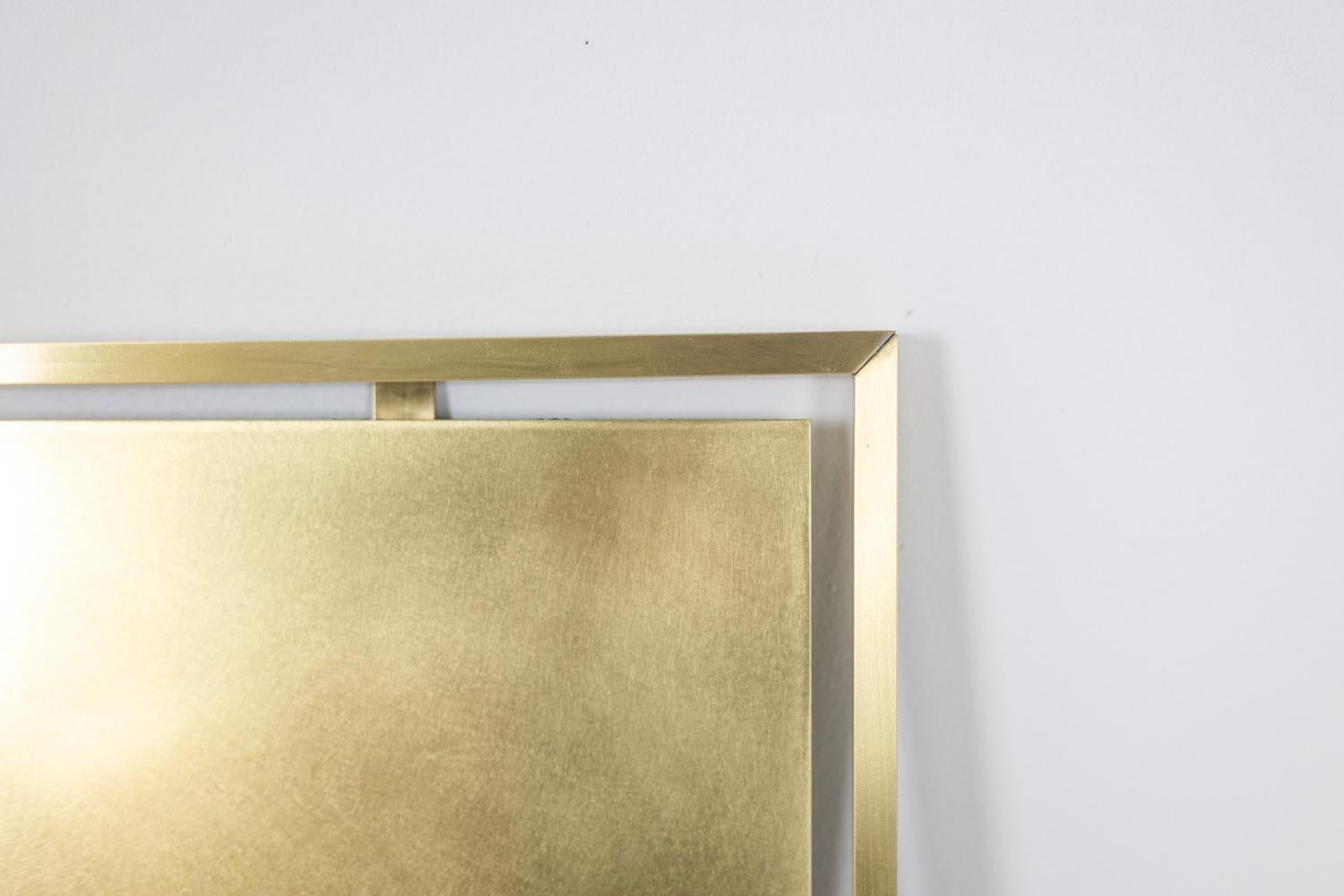 French Patinated brass panel “Abstraction Opus V”. Contemporary work. For Sale