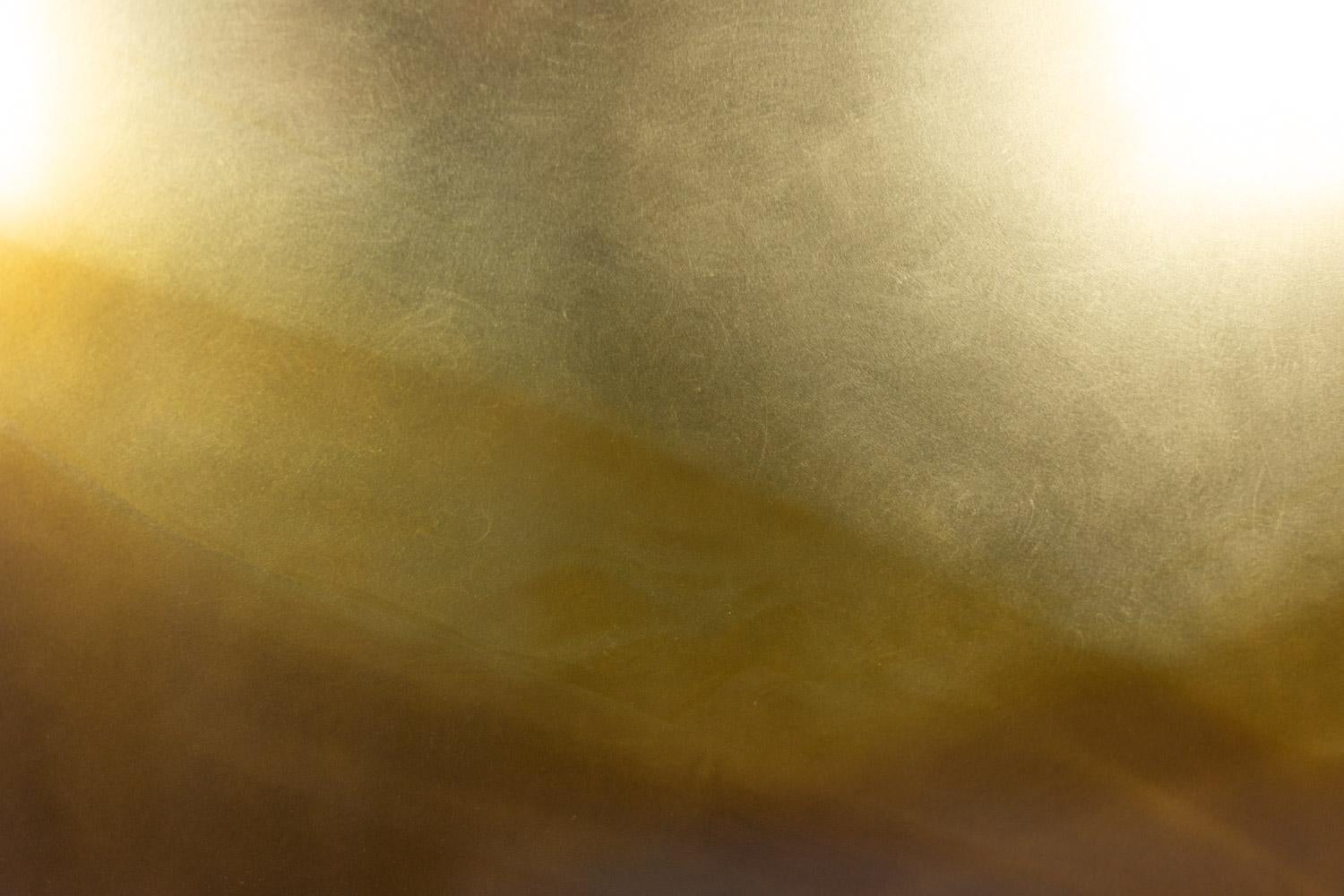Patinated brass panel “Abstraction Opus V”. Contemporary work. In Excellent Condition For Sale In Saint-Ouen, FR
