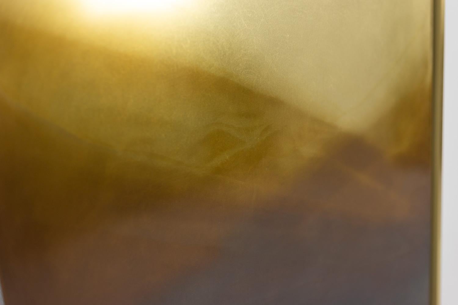 20th Century Patinated brass panel “Abstraction Opus V”. Contemporary work. For Sale