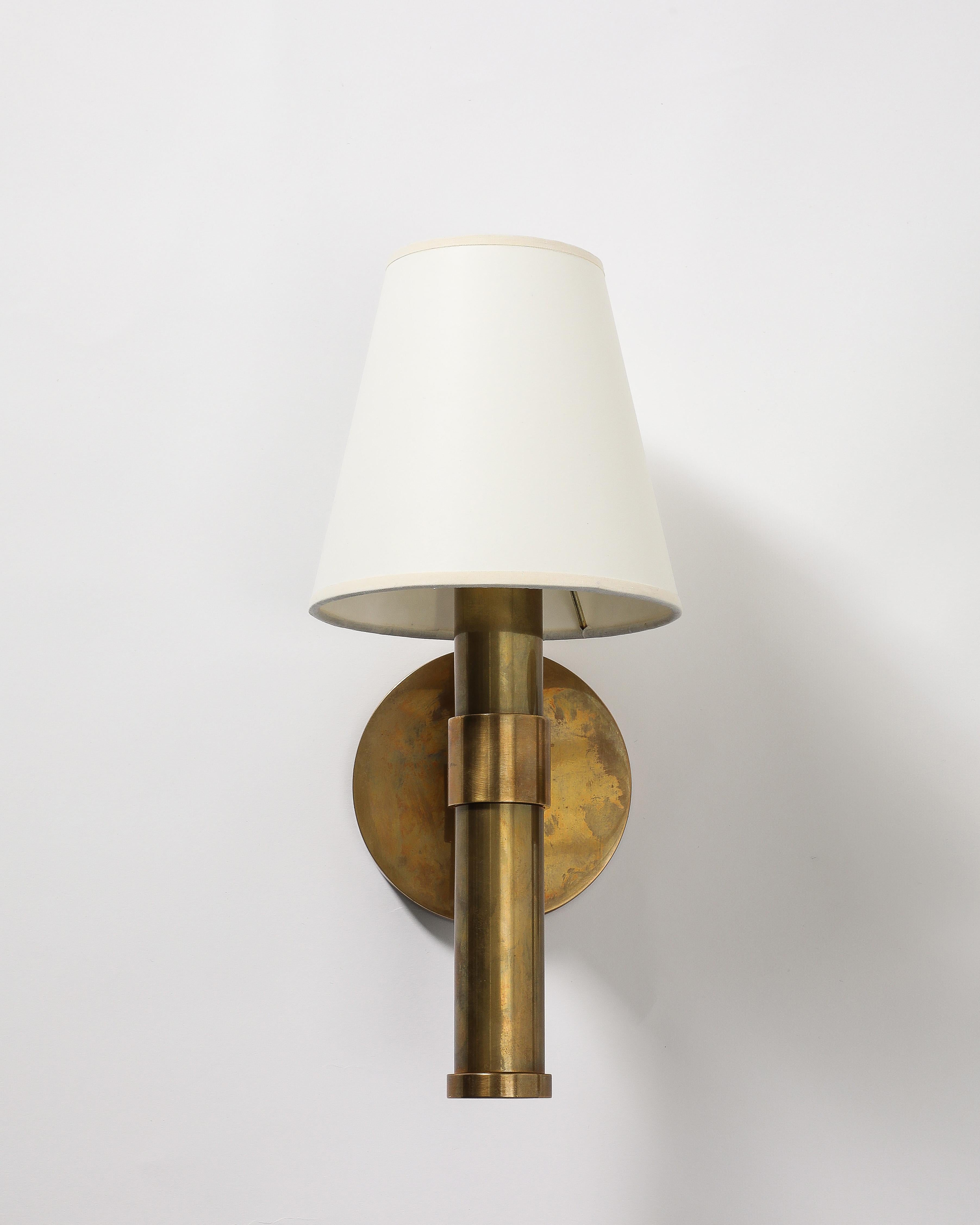 Patinated Brass Sconces by Robert Stilin For Sale 5