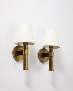 Patinated Brass Sconces by Robert Stilin