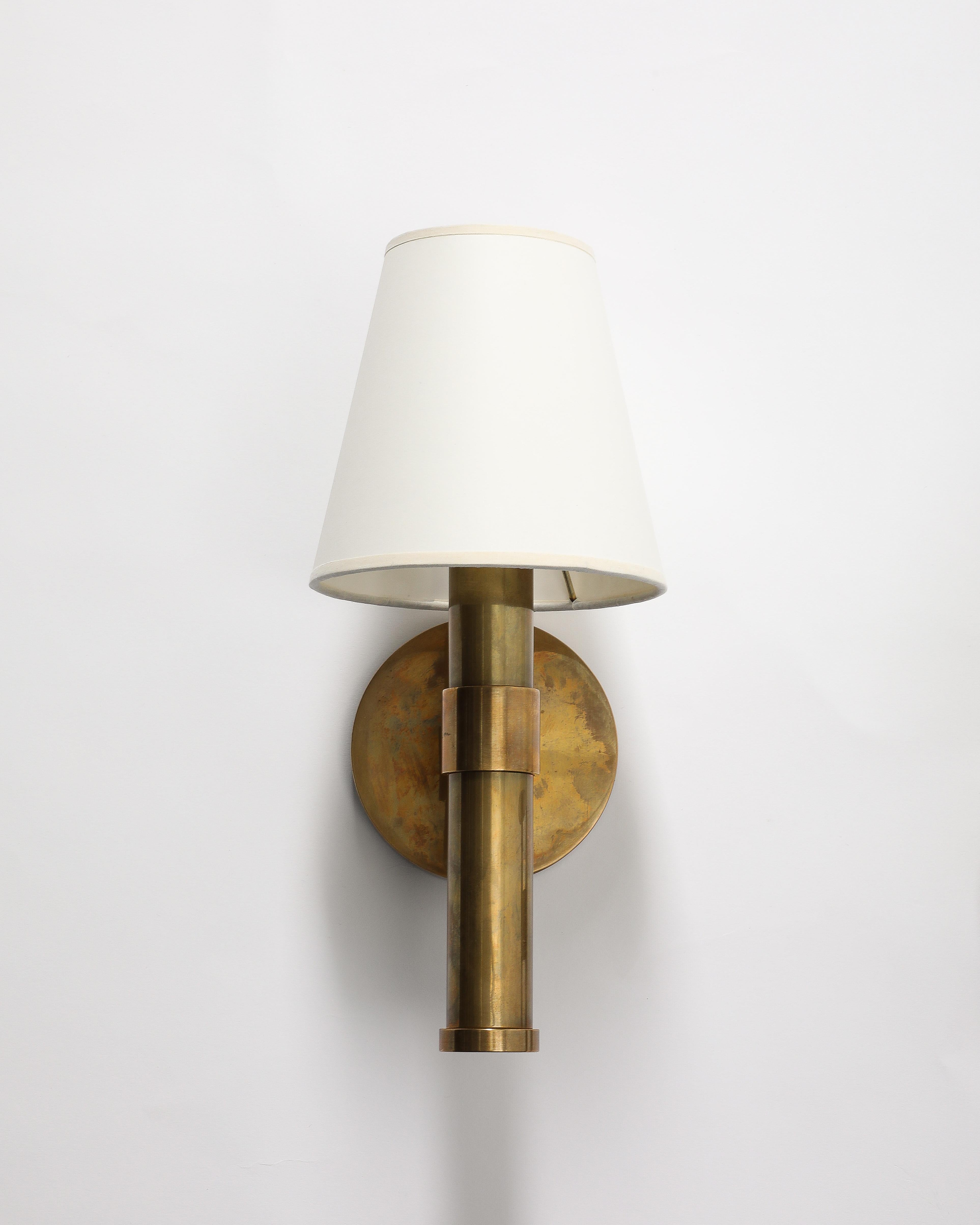 Patinated Brass Sconces by Robert Stilin For Sale 3
