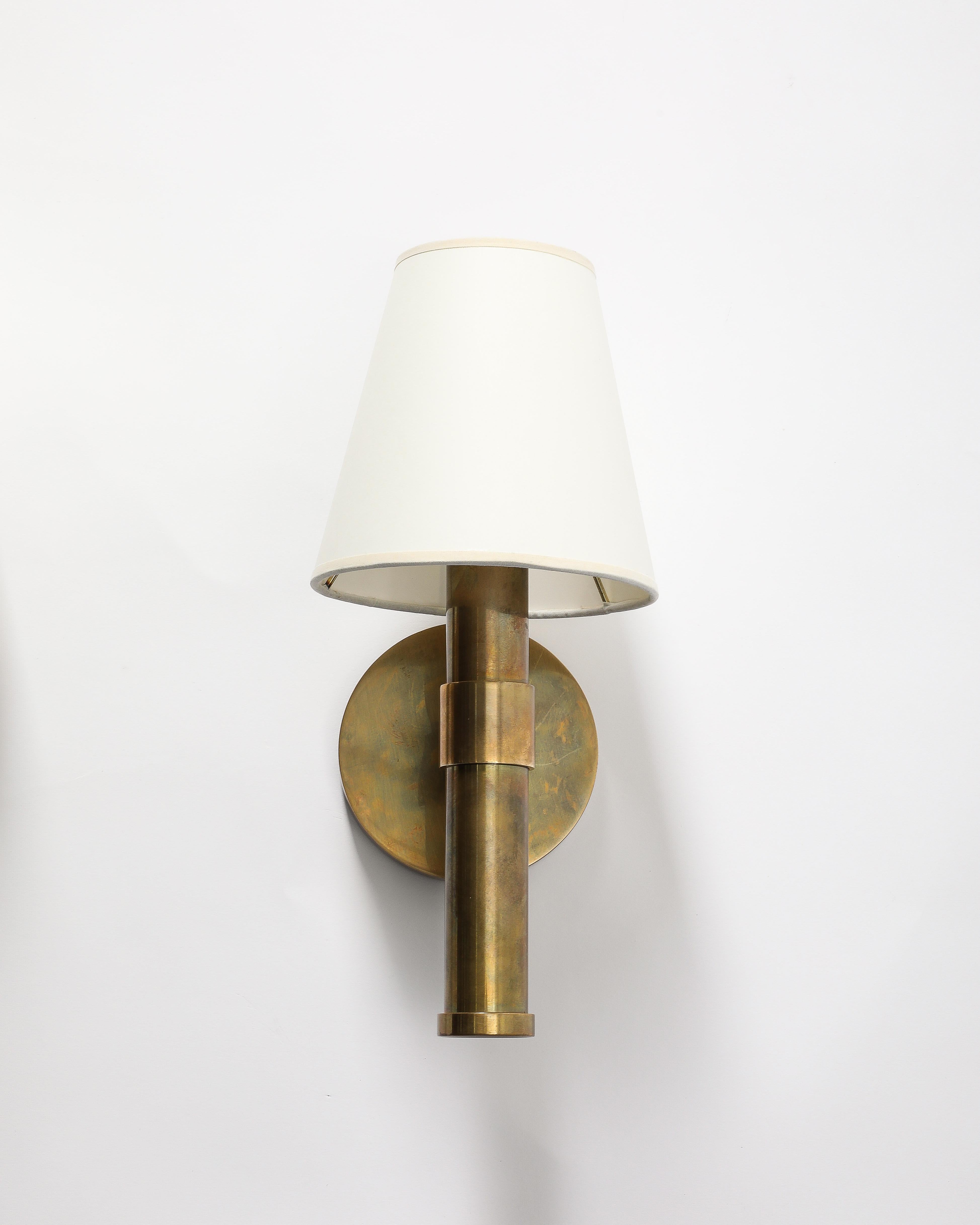 Patinated Brass Sconces by Robert Stilin For Sale 4