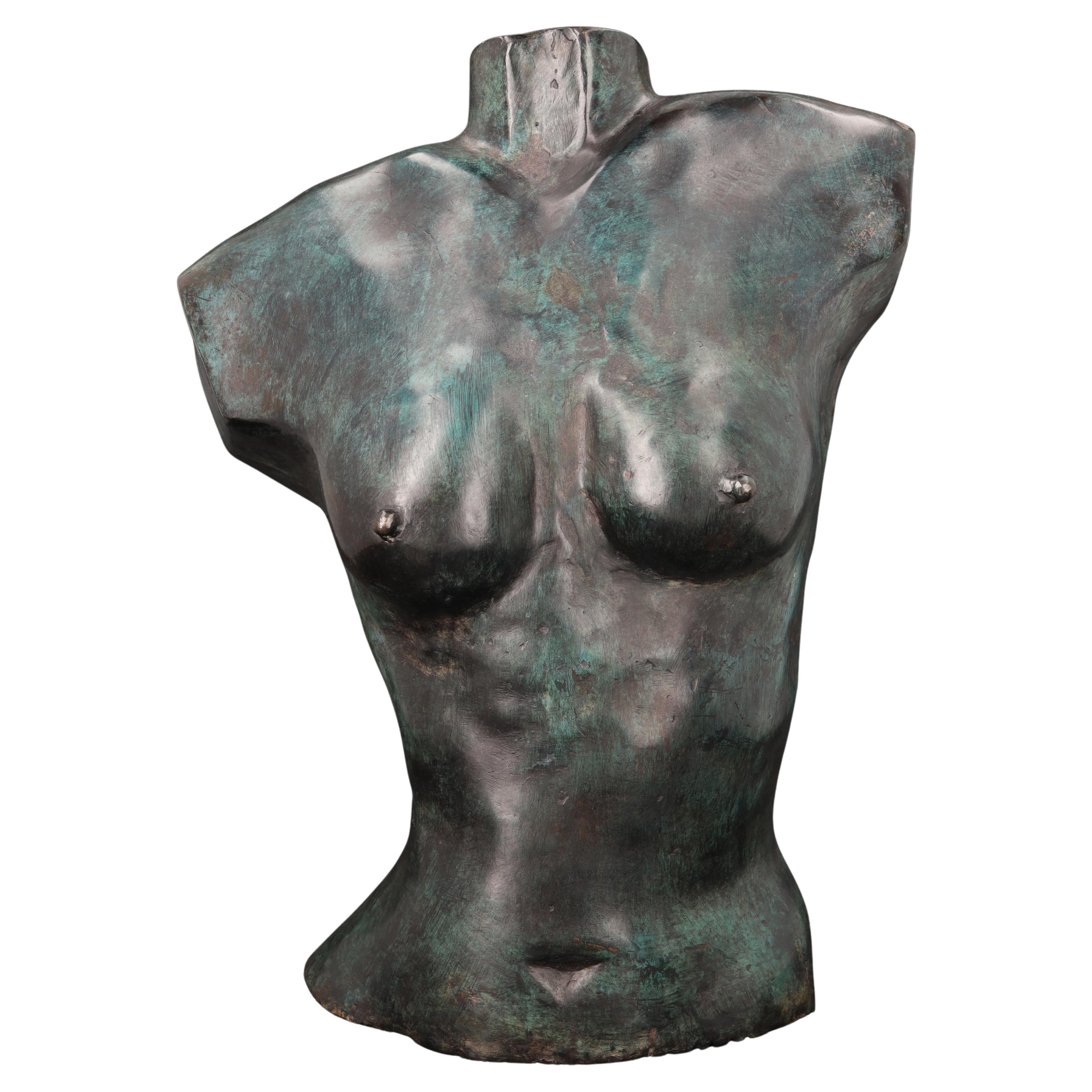 Patinated Brass Sculpture "woman
s Bust"