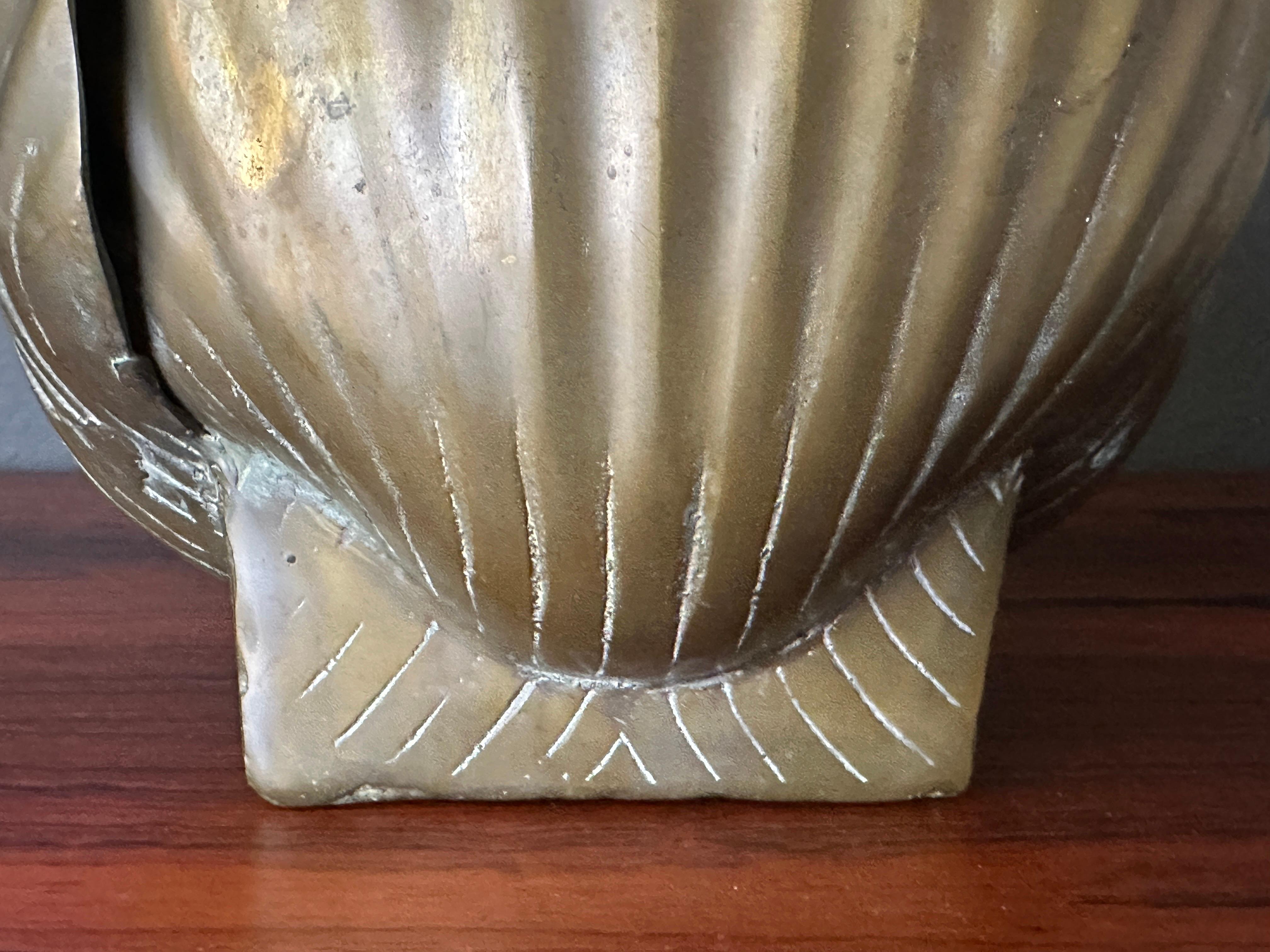 Patinated Brass Sea Shell Planter 10