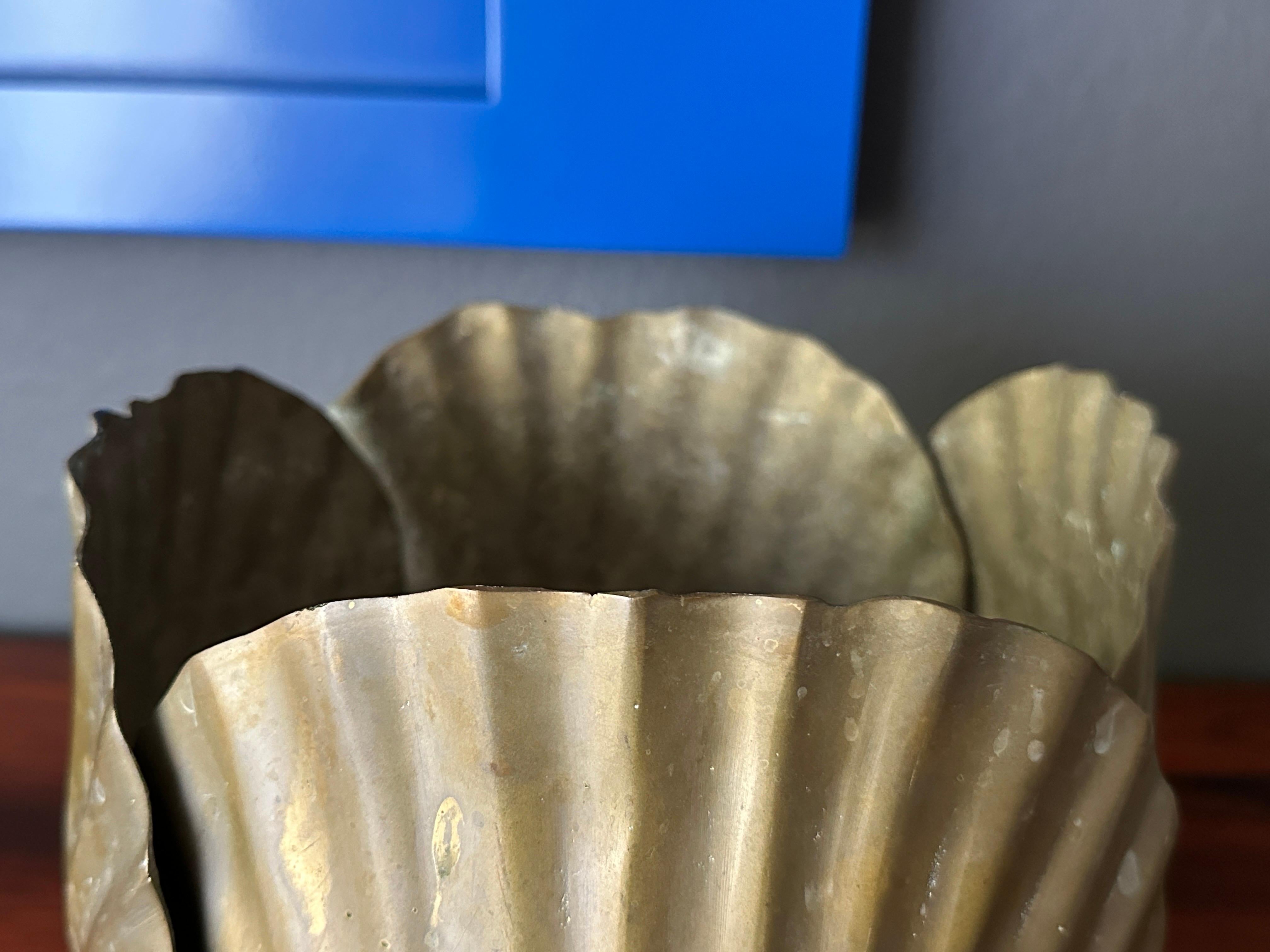 Patinated Brass Sea Shell Planter 11