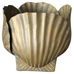 Patinated Brass Sea Shell Planter