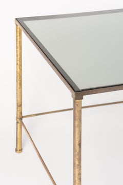 Patinated Brass Side Table, Italy, 1970's