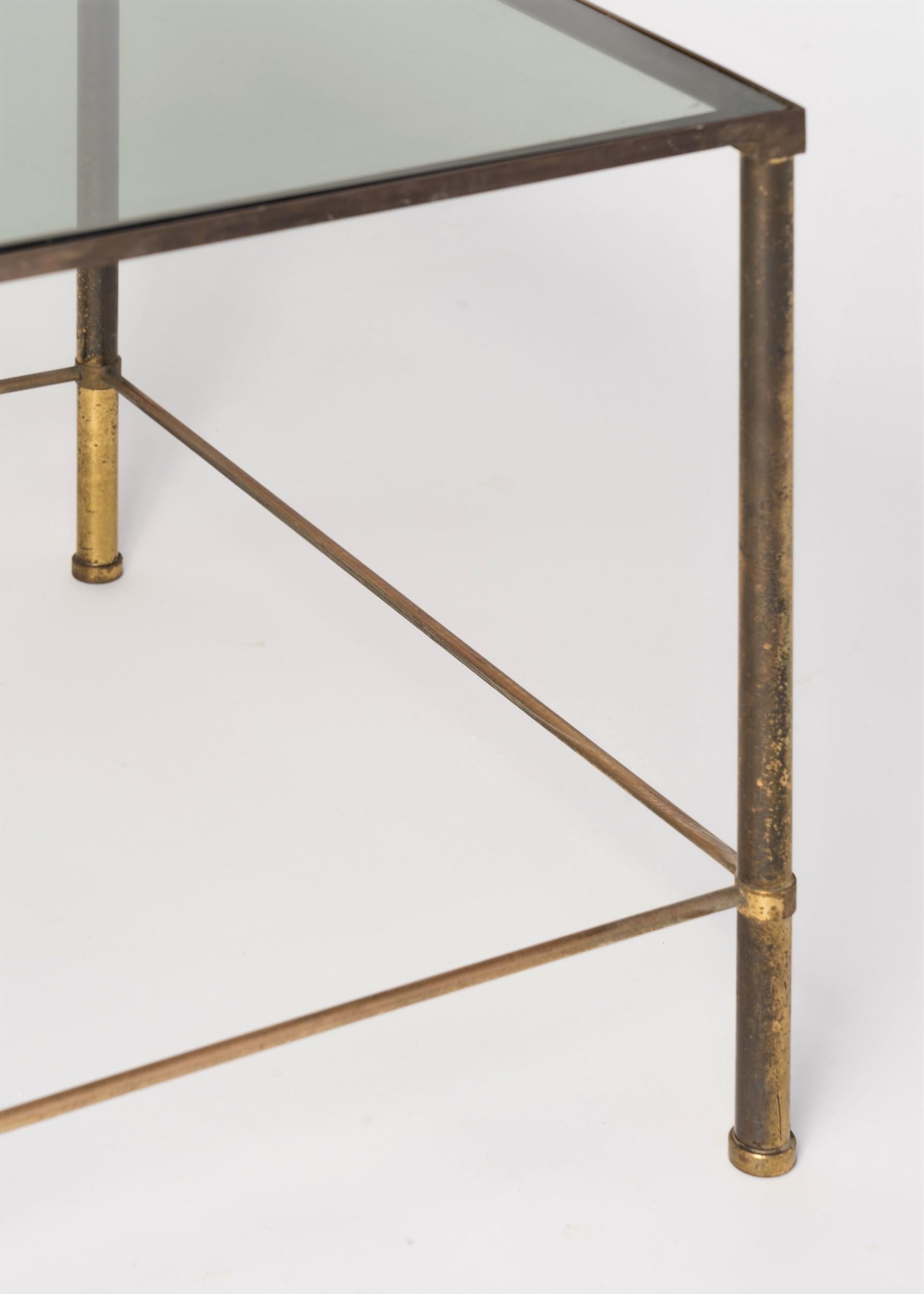 Patinated Brass Side Table, Italy, 1970's For Sale 1