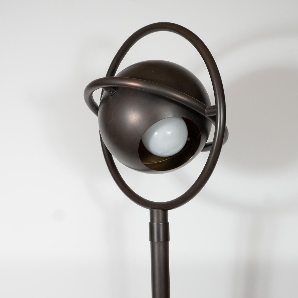 Patinated Brass Space Age Orbital Floor Lamp For Sale 6