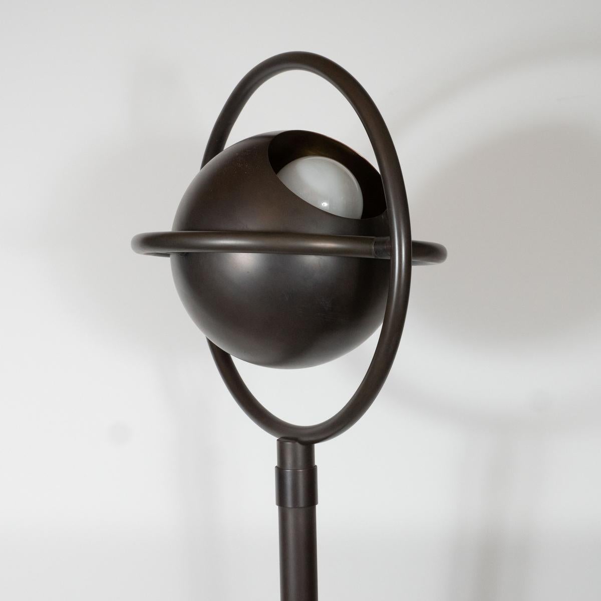 Patinated Brass Space Age Orbital Floor Lamp For Sale 7