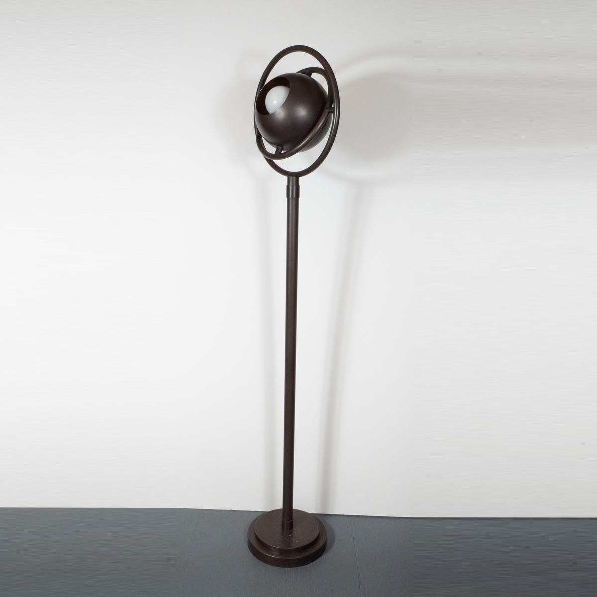 Patinated Brass Space Age Orbital Floor Lamp For Sale 4