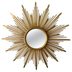 Patinated Brass Starburst Mirror