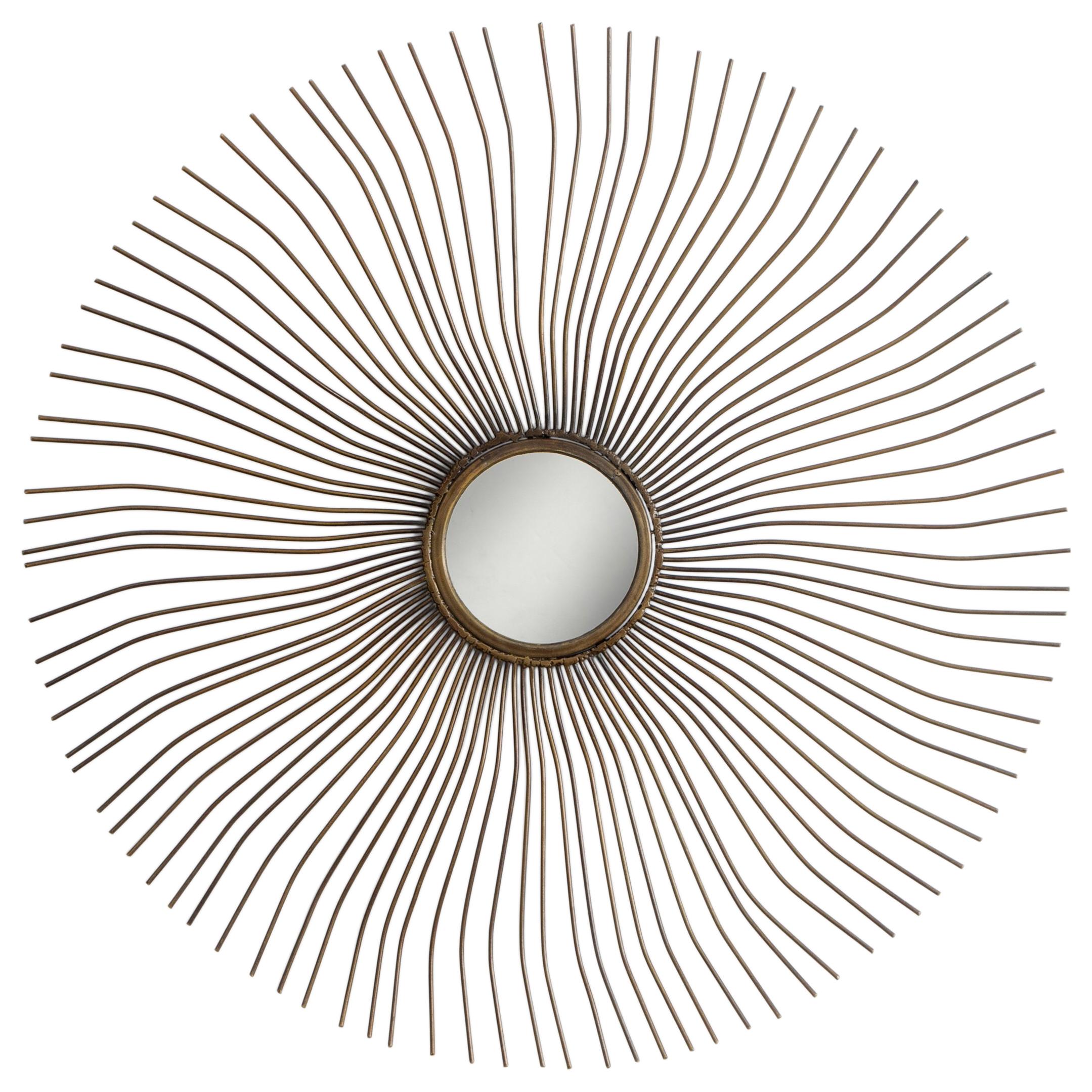 Patinated Brass Sunburst Mirror