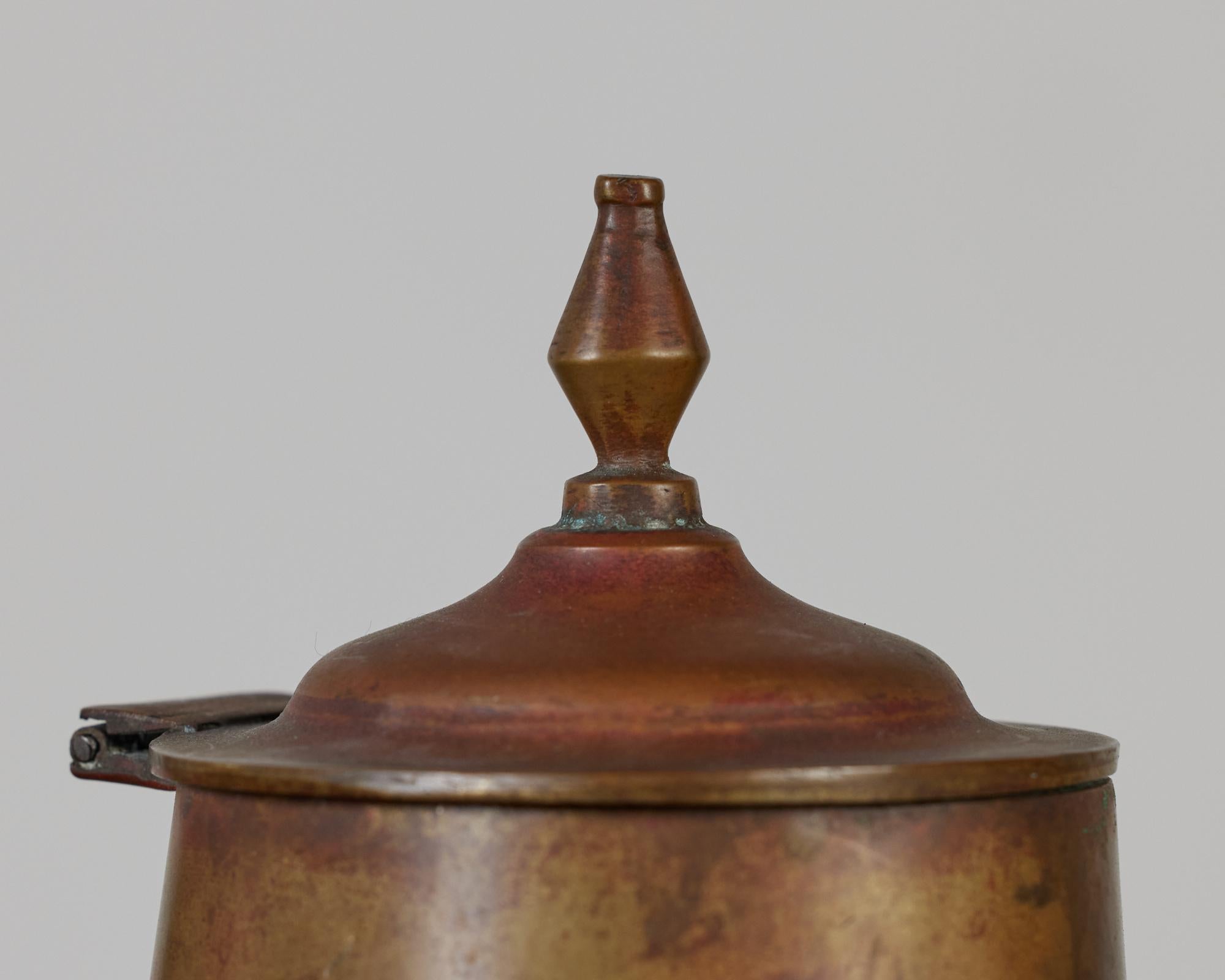Patinated Brass Teapot with Wooden Handle 3