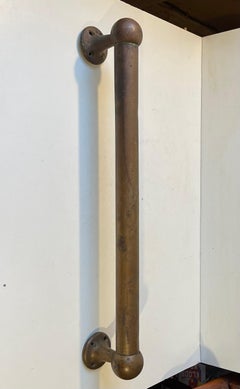 Patinated Brass Towel Rack for Kitchen, Bathroom or Stairway, 1950s