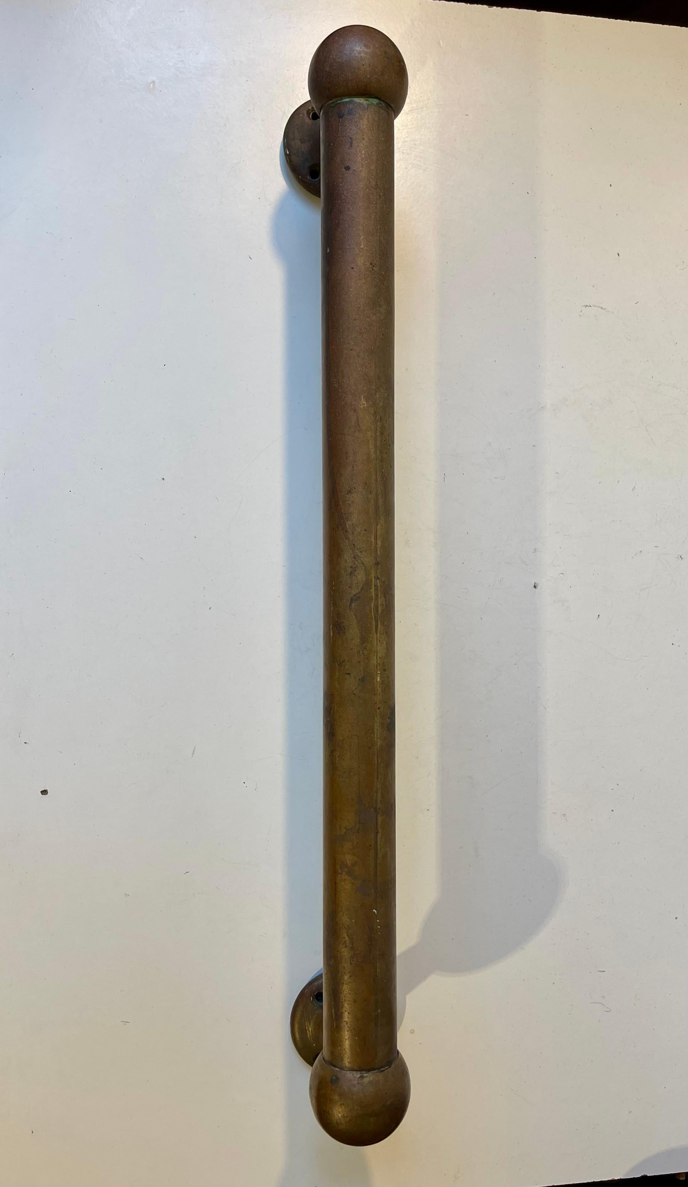 20th Century Patinated Brass Towel Rack for Kitchen, Bathroom or Stairway, 1950s For Sale