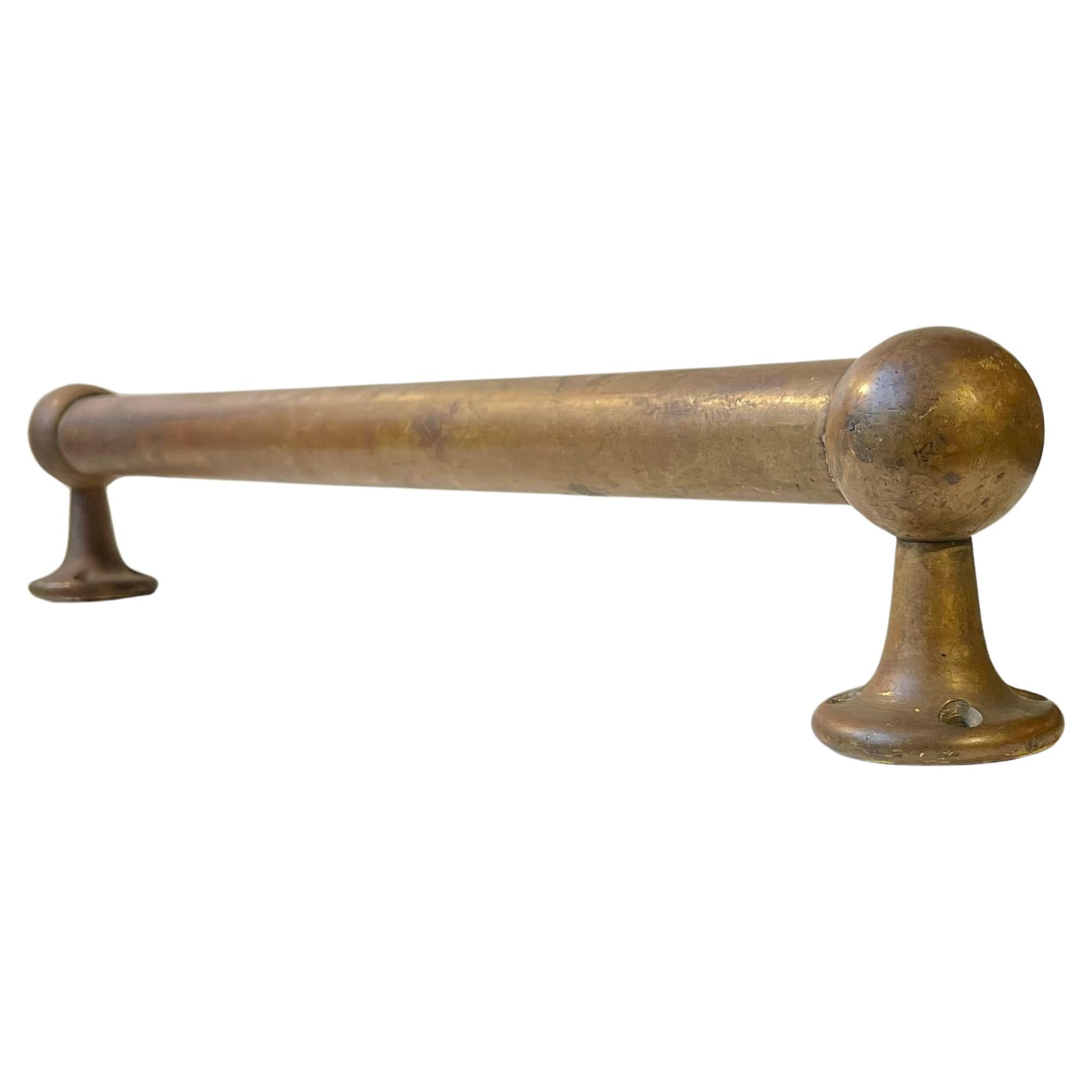 Patinated Brass Towel Rack for Kitchen, Bathroom or Stairway, 1950s For Sale