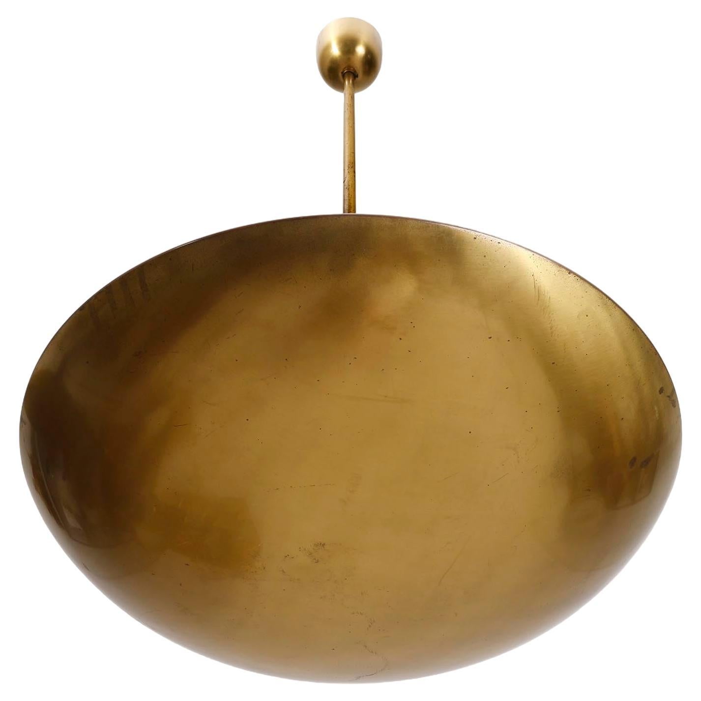Austrian Patinated Brass Uplight Bowl Chandelier Pendant Light by J.T. Kalmar, 1960 For Sale