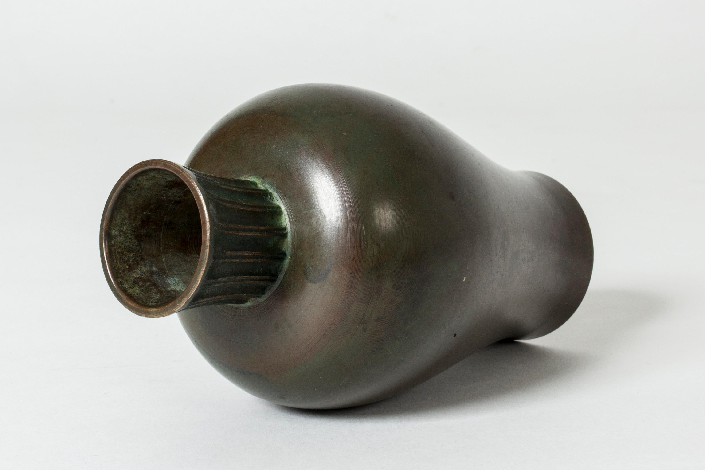 Scandinavian Modern Patinated Bronze 1930s Vase from GAB