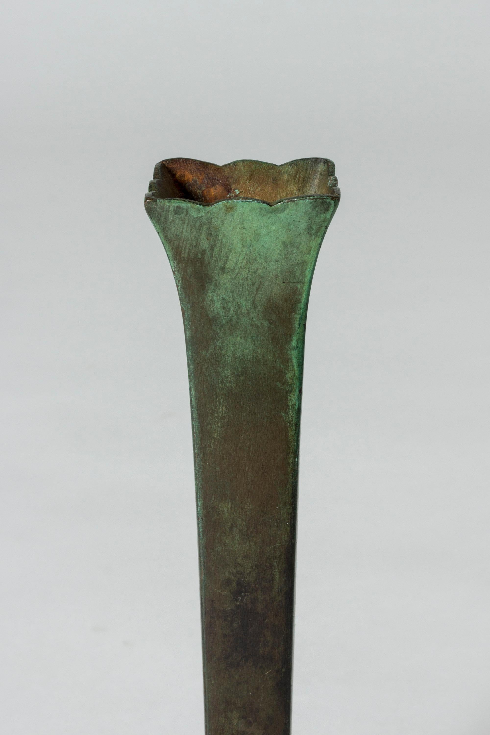 Swedish Patinated Bronze 1930s Vase from GAB