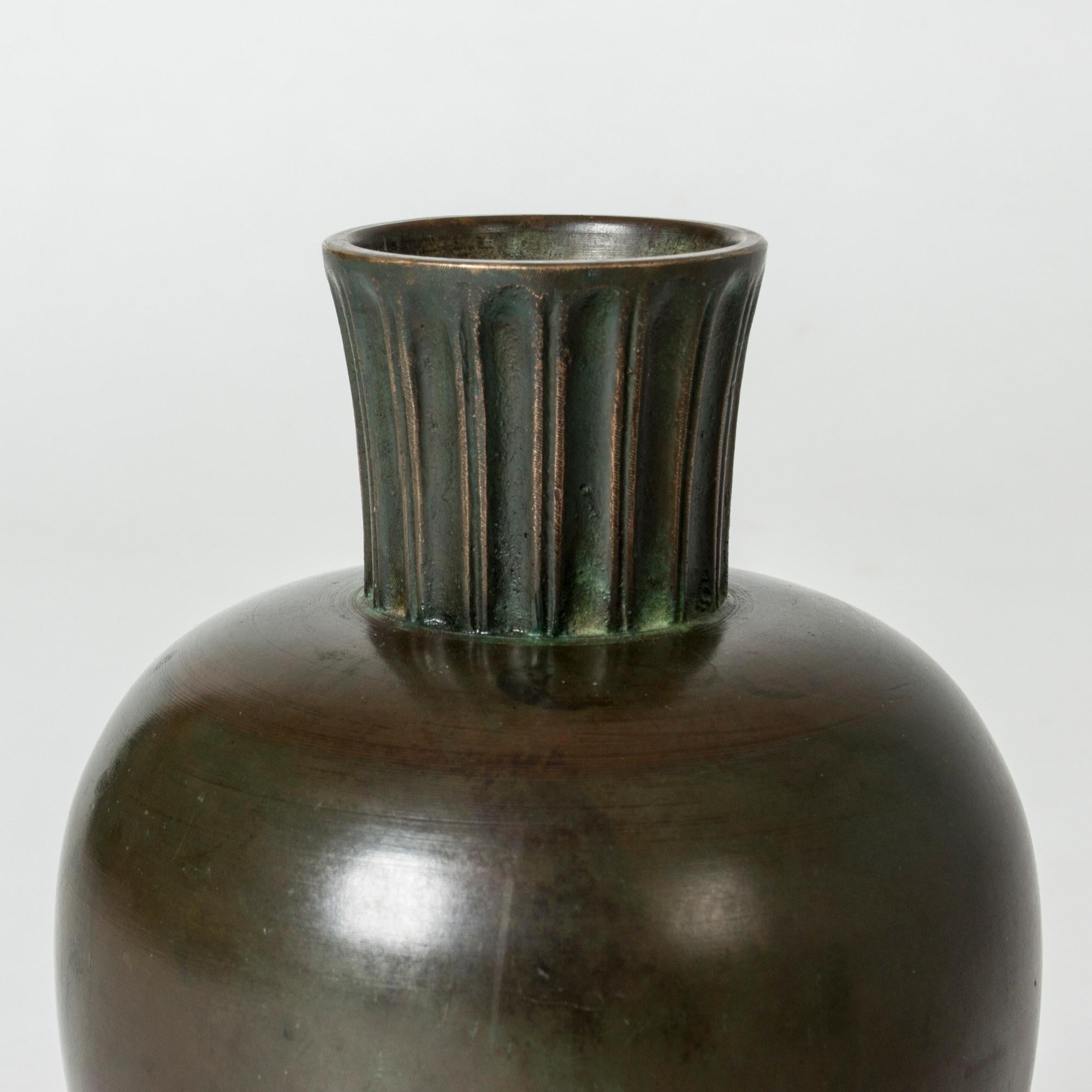 Patinated Bronze 1930s Vase from GAB In Good Condition In Stockholm, SE