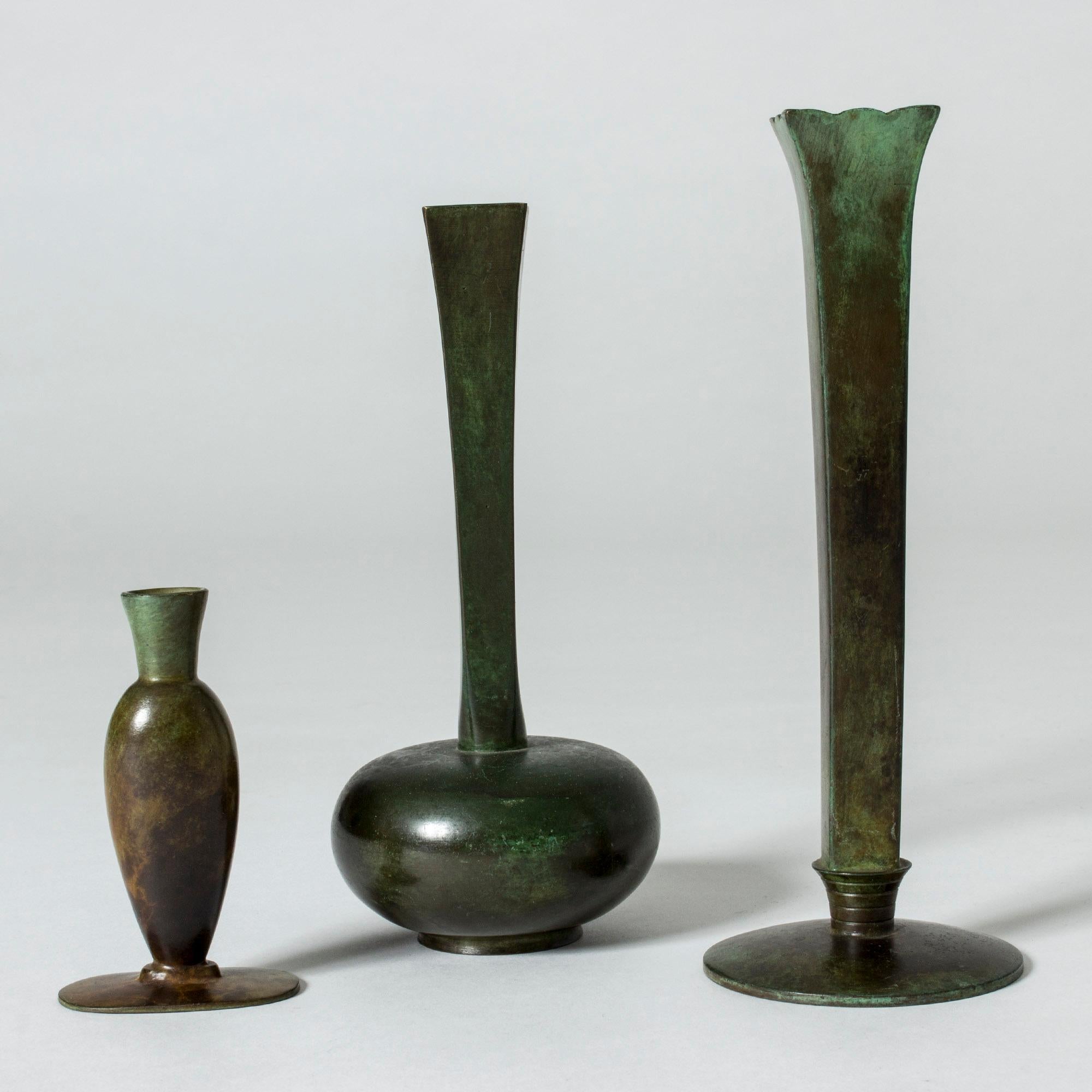 Patinated Bronze 1930s Vase from GAB 1