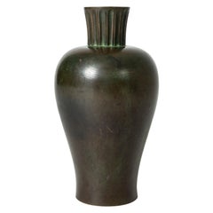 Patinated Bronze 1930s Vase from GAB
