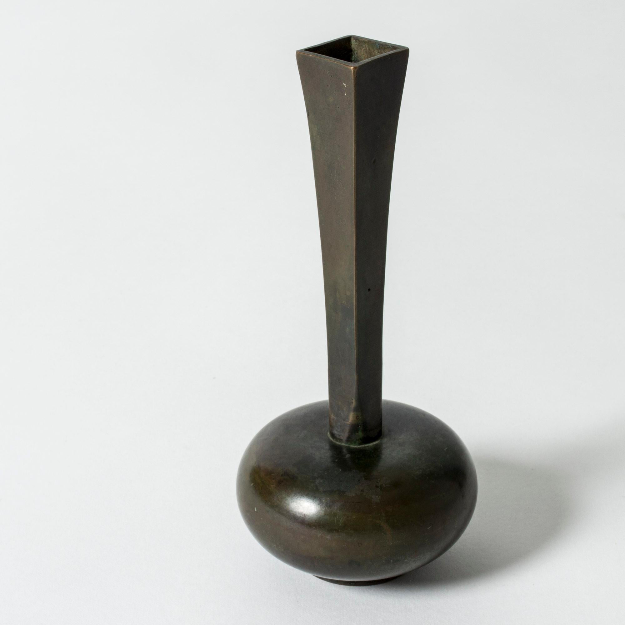Scandinavian Modern Patinated Bronze 1930s Vase from GAB, Sweden