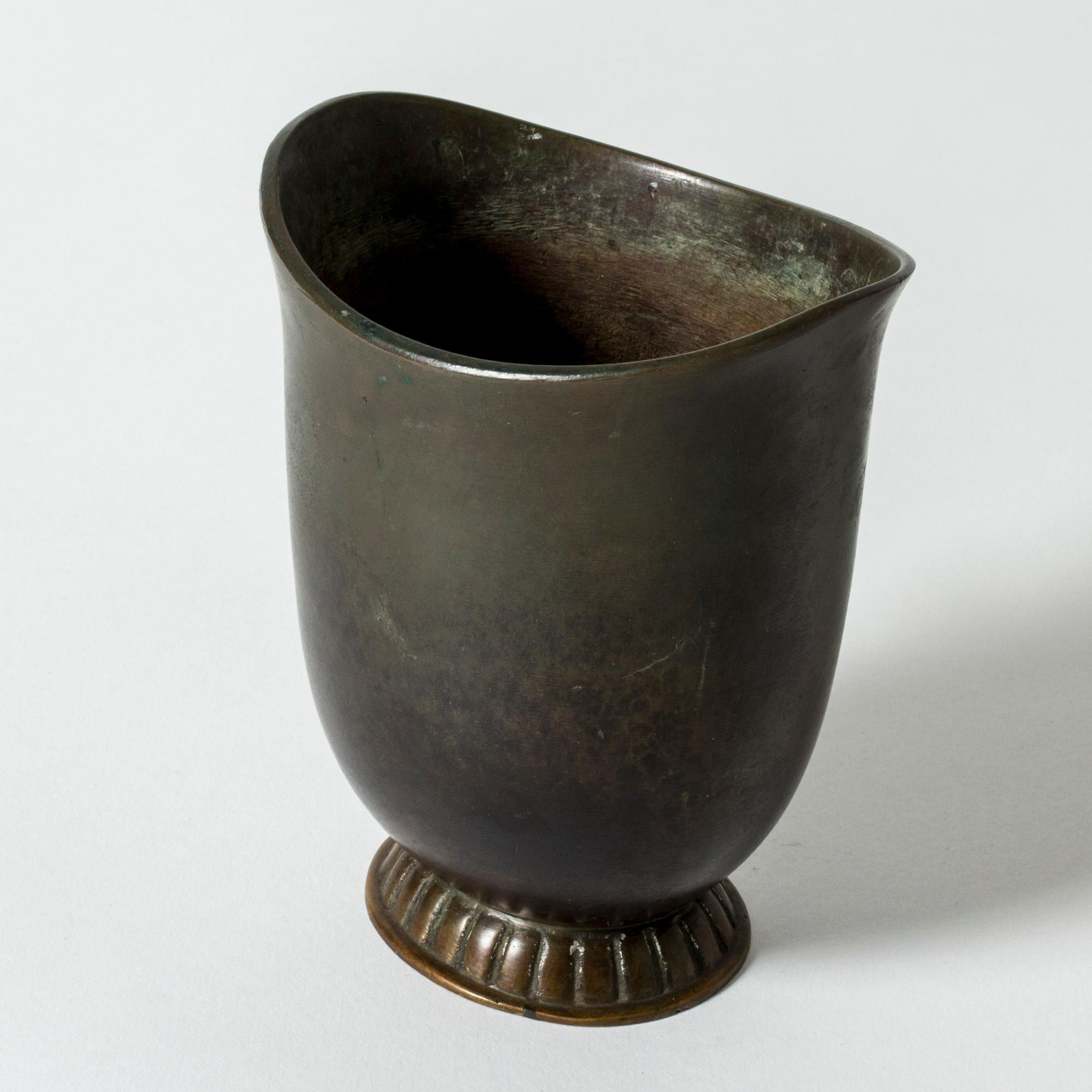 Scandinavian Modern Patinated Bronze 1930s Vase from Gab, Sweden