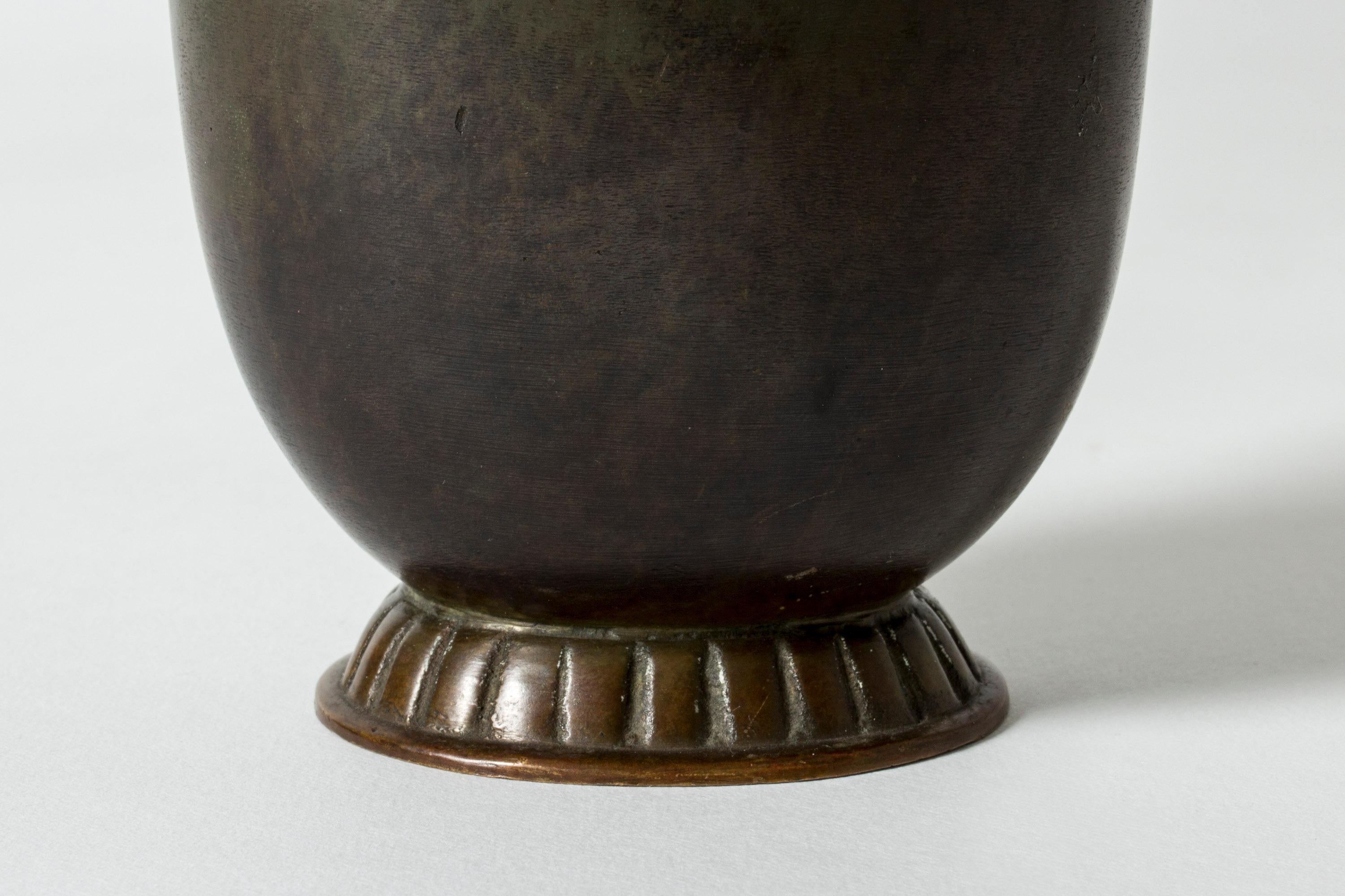 Swedish Patinated Bronze 1930s Vase from Gab, Sweden