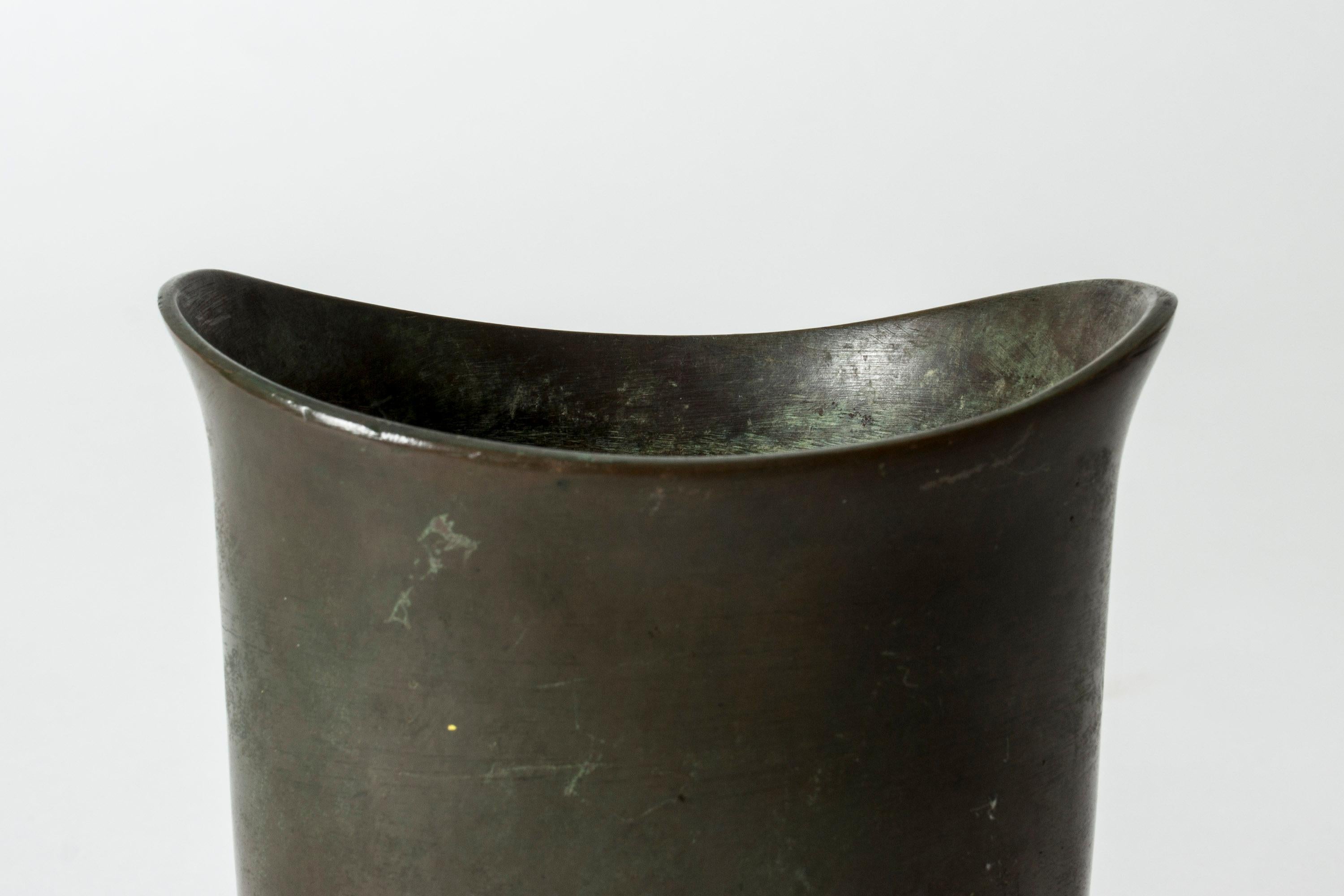 Patinated Bronze 1930s Vase from Gab, Sweden In Good Condition In Stockholm, SE