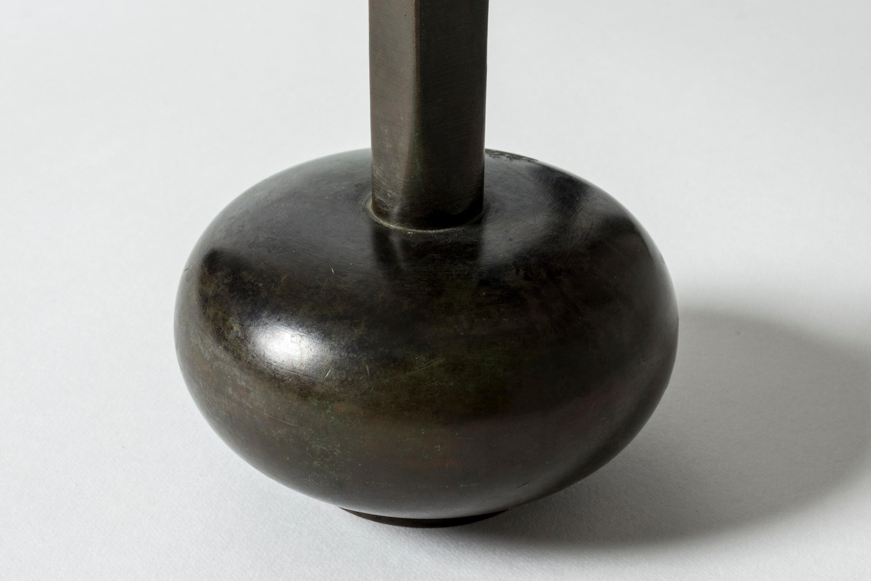 Mid-20th Century Patinated Bronze 1930s Vase from GAB, Sweden