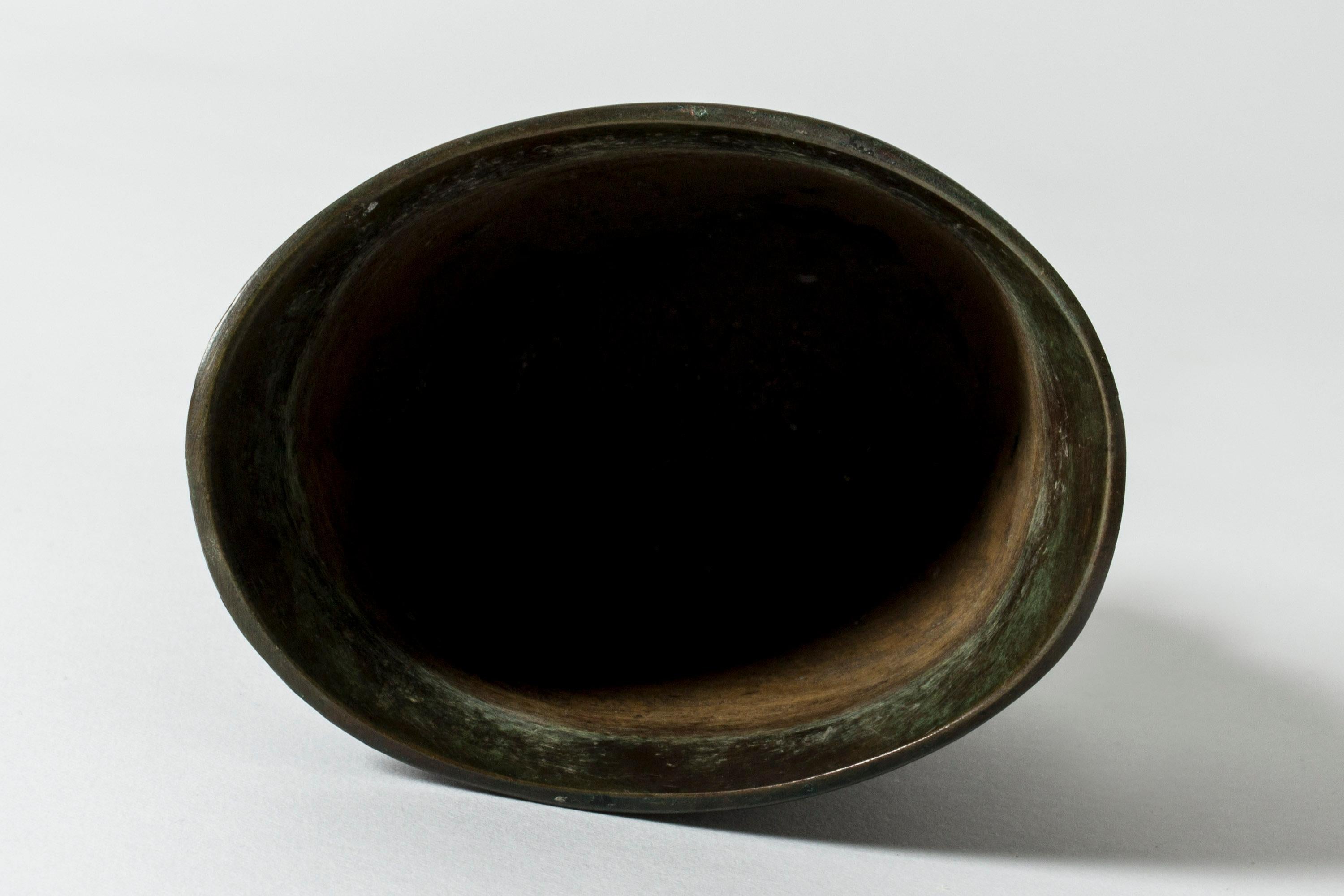 Mid-20th Century Patinated Bronze 1930s Vase from Gab, Sweden